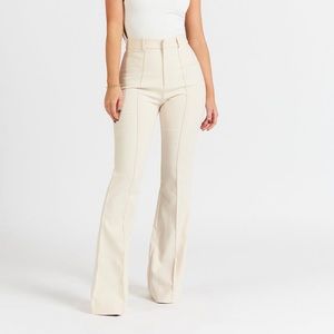 BOA CREAM XS WIDE LEG SUIT TROUSERS